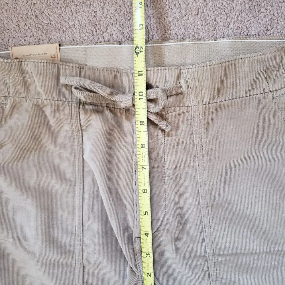 NWT Faherty Stretch Terry Corduroy Sz Medium Mens Barley Brown Utility Pants